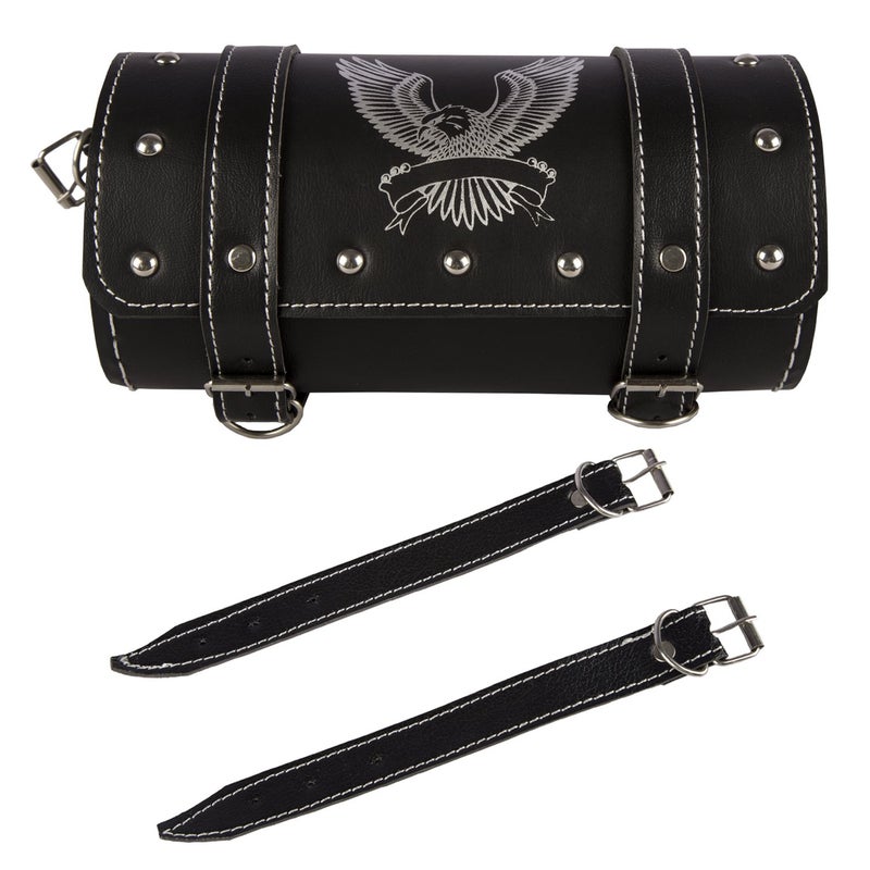 Autofy Silver Eagle/Hawk Print Universal Side Bag/Saddle/Travel Bag/Carrier for All Bikes (Black) (BABAG0001) - Image 4