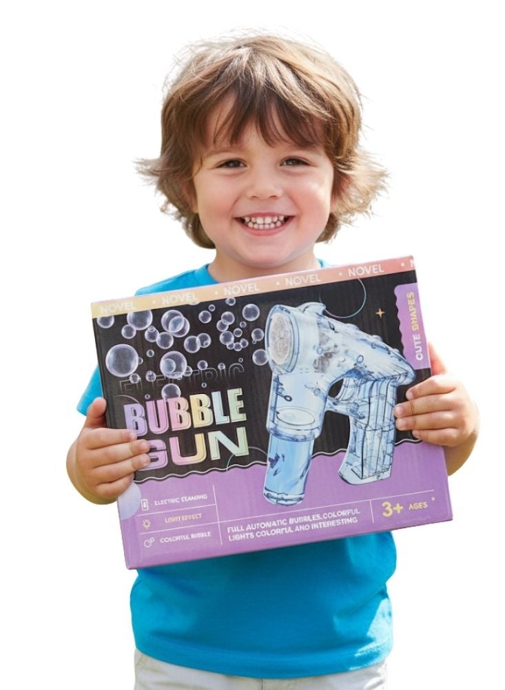 Premium Automatic Bubble Gun Toy for Kids – LED Light Bubble Blaster with Colorful Bubbles for Outdoor Fun - Image 2