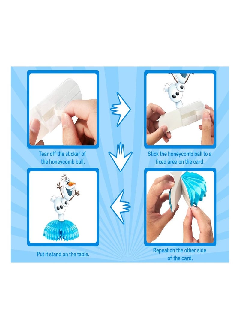 JOLLITY LLC Frozen Elsa Anna Honeycomb Centerpieces 3D Table Decorations Double Sided Stitch Table Toppers Party Supplies Decorations for Kids 9 pcs  - Image 3
