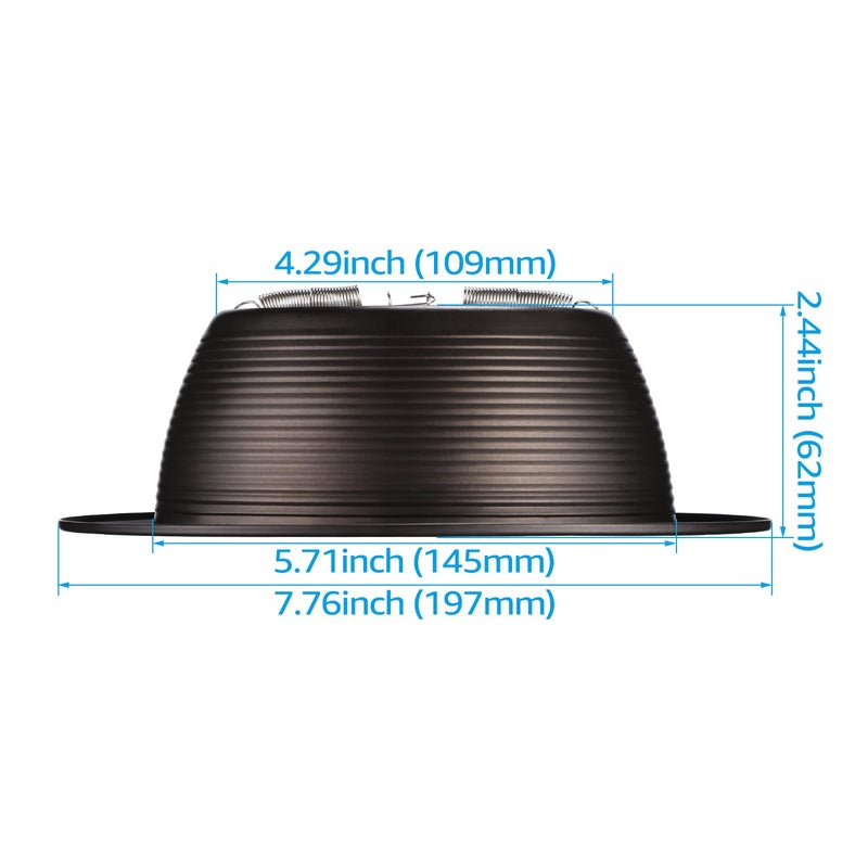 TORCHSTAR 6 Inch Recessed Can Light Trim Rosewood Decor, Step Baffle with Detachable Ring, Full Metal, Fit Halo/Juno Remodel Recessed Housing, Oil Rubbed Bronze, Pack of 6 - Image 2