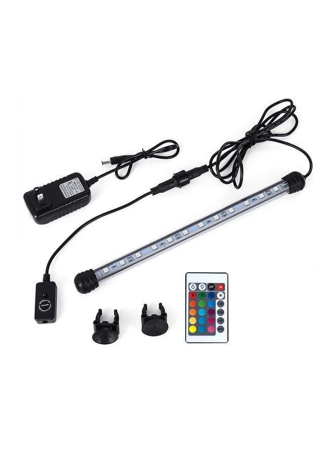 مصباح حوض السمك LED القابل للغمر 8 بوصات، مصباح حوض السمك المتغير اللون بقوة 1.2 وات مع جهاز تحكم عن بعد، شريط إضاءة زجاجي كريستالي Ip68 مكون من 9 مصابيح LED، لحوض السمك 10-15 بوصة - Image 1