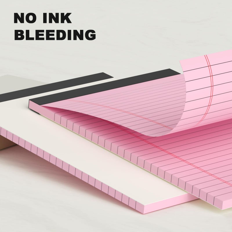 AILZFEI 5pcs Colored Note Pads 5x8 College Ruled Small Legal Pads Paper Notepads 5 Pack Study Back Writing Pads 5 x 8 Paper Pads Perforated Narrow Ruled Pads of Paper 30 Sheets/Pack - Image 4