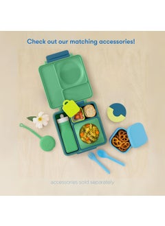 OMIE OmieBox Bento Box for Kids - Insulated Stainless Steel Bento BPA free Lunch Box with Leak Proof Thermos Food Jar - 3 Compartments, Two Temperature Zones for Hot & Cold Food - 1390ml (Meadow)  - Image 2