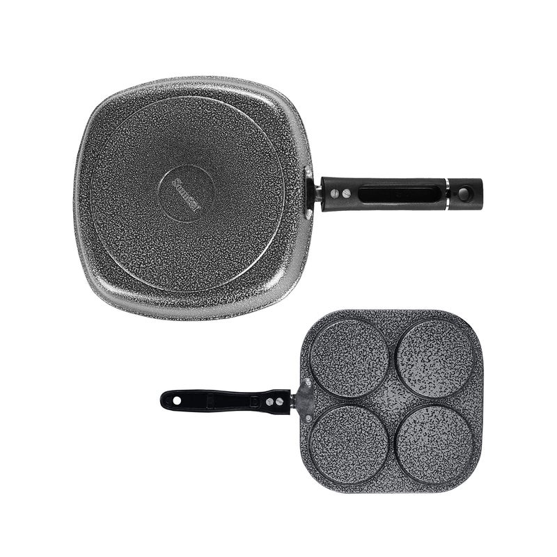 Sumeet NonStick Lacag Cookware Set (Grill Pan-22cm Dia + Mini Multi Snack Maker - 4 Cavity -19.5cm) - Image 5