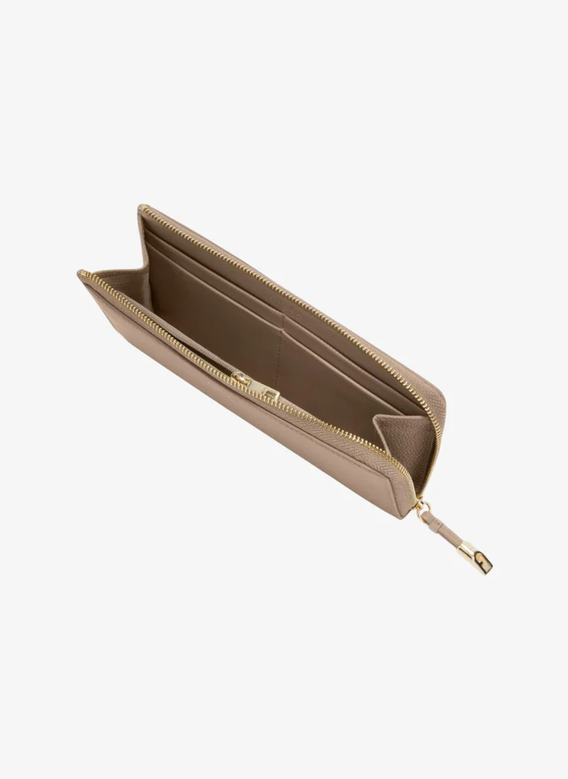 Furla Brown Goccia Zip Around Wallet L for Women | Best Price UAE