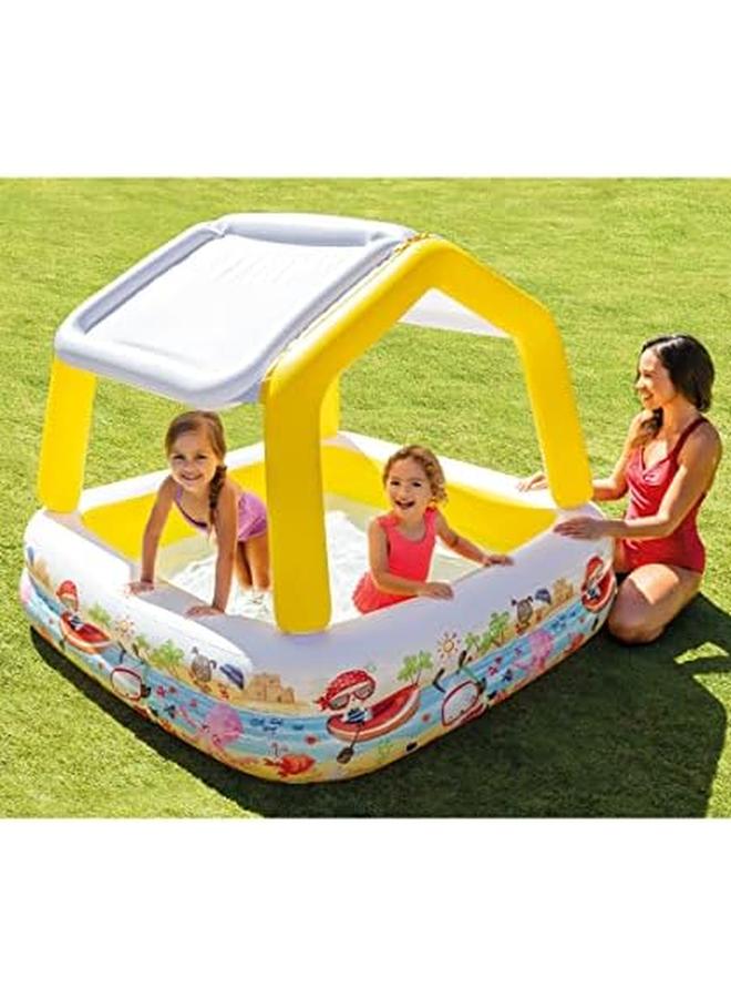 INTEX Inflatable Pool For Children Baby Covered With Removable Sun Shade 157 X 157 X 122 Cm - Image 4