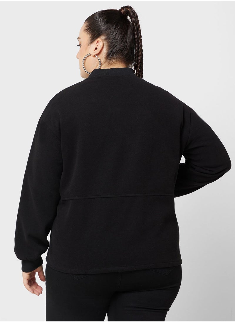Ginger Plus - Zip Detail Bomber Jacket - Image 1