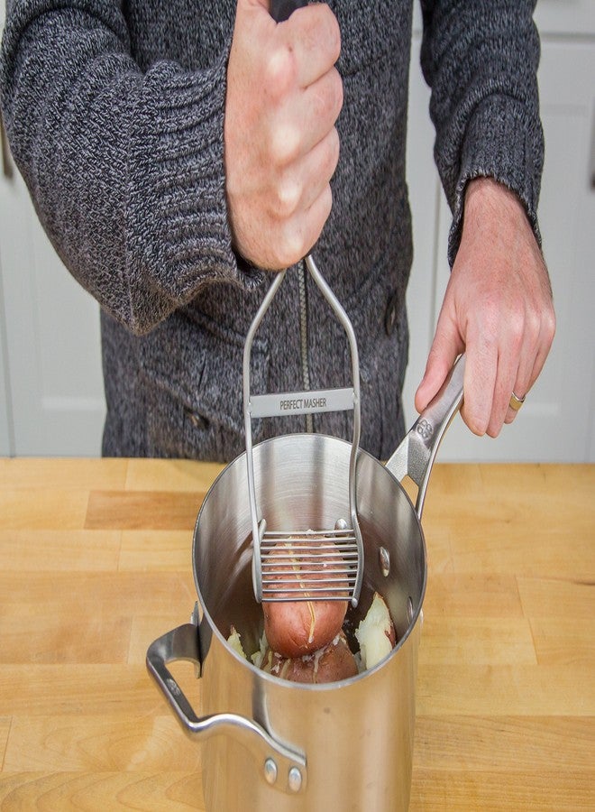 Kitchen Innovations Diamond Series Heavy Duty Potato Masher – Stainless Steel Handheld Food Masher & Blender with Ergonomic Non-Slip Handle – Ideal for Beans, Veggies, Avocados, Fruits & More – Black - Image 2