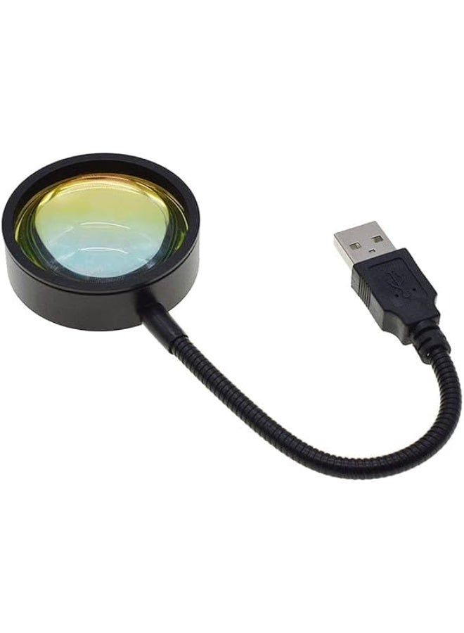LED Sunset Projection Lamp USB Powered Adjustable Round Night Light Warm Ambient Lighting for Bedroom Living Room Photography Decorative Mood Light - Image 1