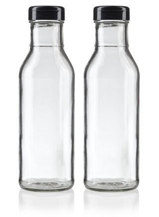 JUVITUS 12 oz Professional Clear Glass Thick Wall Sauce Bottle with Drip Resistant Flip Top Cap (2 Pack) for BBQ Sauce, Salad Dressings, more - pzsku/Z24BB3B9CBB2280F3A805Z/45/1745997697/6ebbd526-12df-4d85-88d9-93b543e99278