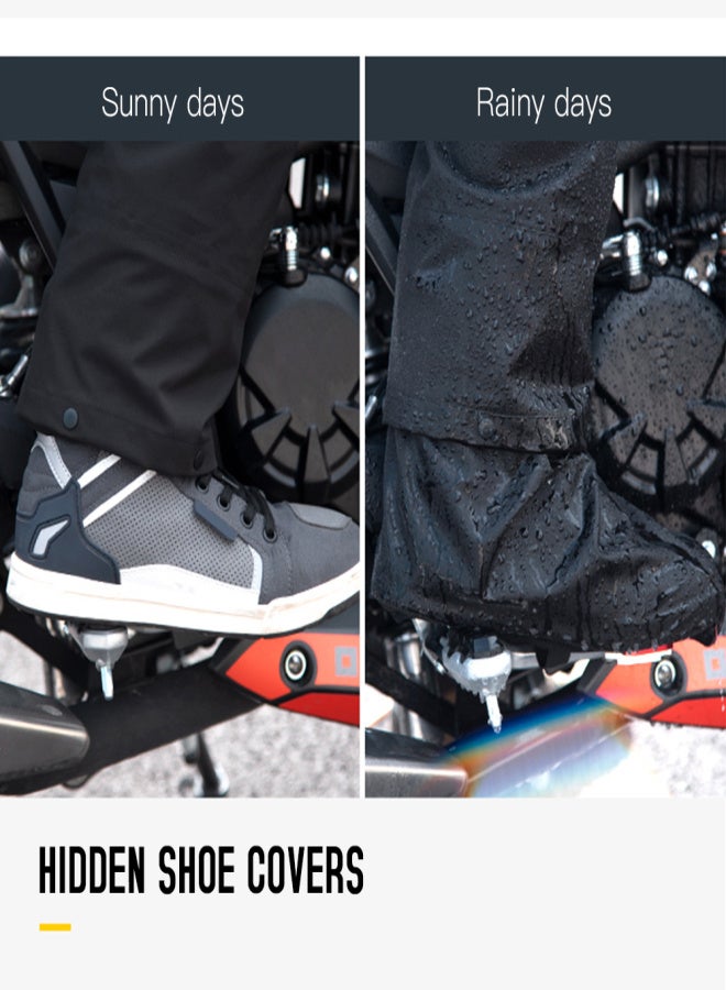 سولايت طقم مطر مقاوم للماء للدراجات النارية للرجال والنساء، يتكون من جاكيت وبنطال مع حقيبة تخزين. - Image 2