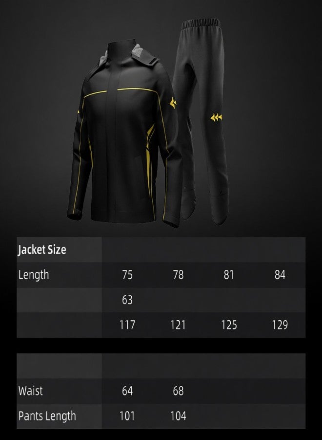 سولايت طقم مطر مقاوم للماء للدراجات النارية للرجال والنساء، يتكون من جاكيت وبنطال مع حقيبة تخزين. - Image 5