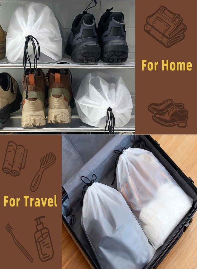 LazyMe 6 PCS Clear Shoe Bags for Travel, 11.8" x 15.7" Travel Shoe Bags for Storage and Packing, Waterproof Drawstring Shoe Bag for Traveling, Travel Essentials for Women and Men - Image 5