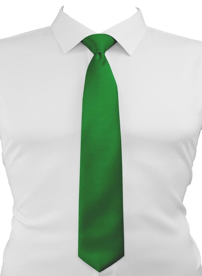 trilece Ties for Men - Mens Solid Color Formal Necktie and Pocket Square Sets, Emerald Green, Standard - Image 3