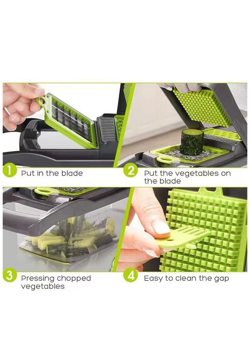 26-in-1 Vegetable Chopper with Container – Multi-Functional Mandoline Slicer and Dicer with 11 Blades, Onion Chopper, Vegetable Slicer for Potatoes, Tomatoes, Cucumbers, and Carrots  - Image 4