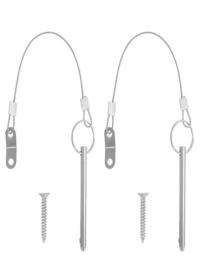 DanziX 2 Pack Quick Release Pin,DanziX Diameter 1/4"(6.3mm),Total Length 3"(76mm),Effective Length 2.4"(61mm) with Lanyards Full 316 Stainless Steel Marine Hardware,Bimini Top Pin - Image 1