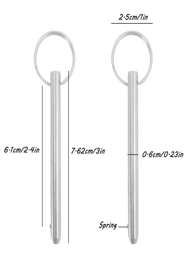 DanziX 2 Pack Quick Release Pin,DanziX Diameter 1/4"(6.3mm),Total Length 3"(76mm),Effective Length 2.4"(61mm) with Lanyards Full 316 Stainless Steel Marine Hardware,Bimini Top Pin - Image 4