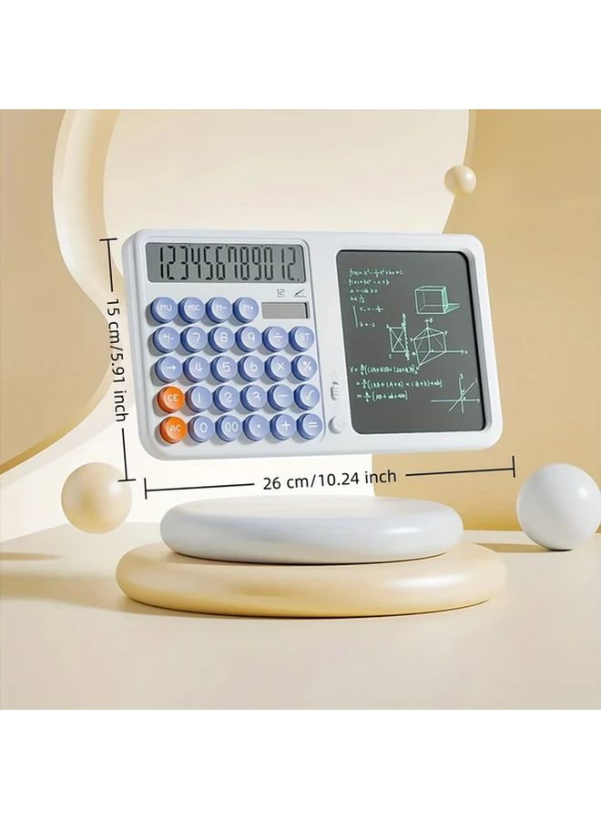 آلة حاسبة مكتبية وردية مع لوحة مذكرة للكتابة اليدوية وشاشة عرض كبيرة تعمل بالطاقة المزدوجة - Image 2