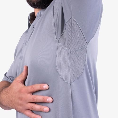 Propper Men's I.C.E. Men's Short Sleeve Performance Polo Shirt, Grey, Small Regular - Image 2