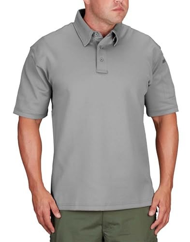 Propper Men's I.C.E. Men's Short Sleeve Performance Polo Shirt, Grey, Small Regular - Image 4