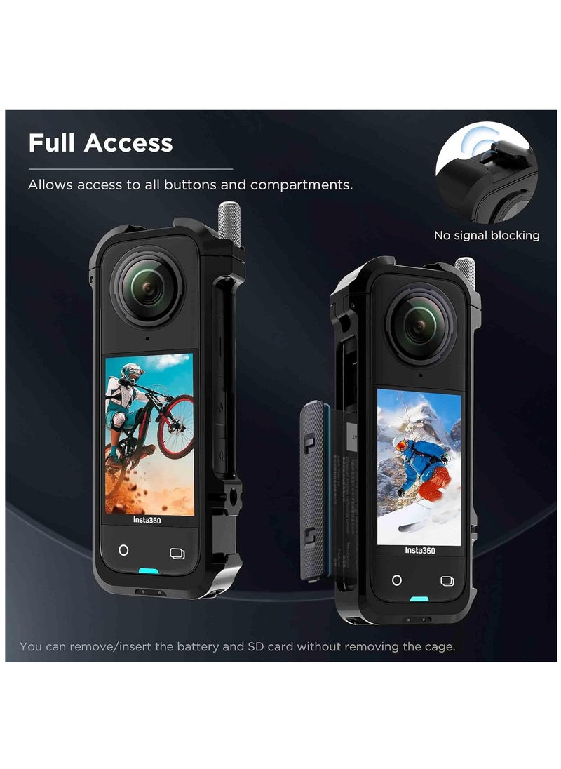 SYOSI - For Insta 360 X4 Utility Frame with Silicone Lens Cover for insta360 X4 Accessories, Rig Housing Frame with 1/4" Threads, 2 Cold Shoe Mount and Other Action Camera Accessories - Image 1