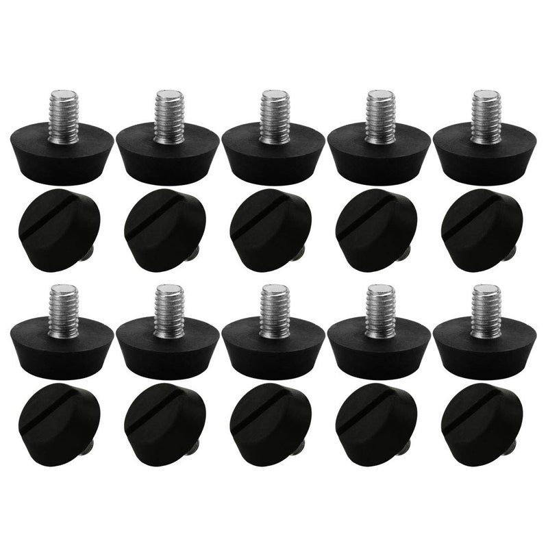 uxcell uxcell M6 x 10 x 20mm Furniture Glide Leveling Feet Adjustable Leveler Floor Protector for Chair Sofa Leg 20 Pack