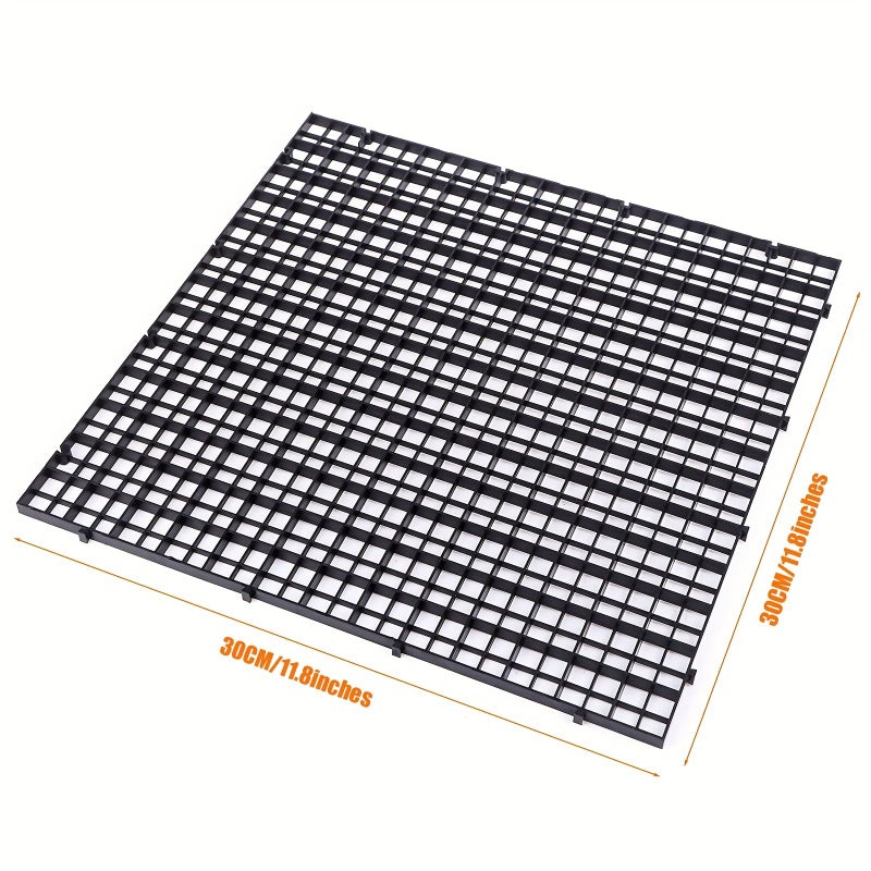 3pcs Aquarium Fish Tank Divider Plastic Egg Crate Grid Filter Bottom Tray Isolation Board Partition Net Separator with Sucker Clip 11.8x11.8 Inches Black - Image 2