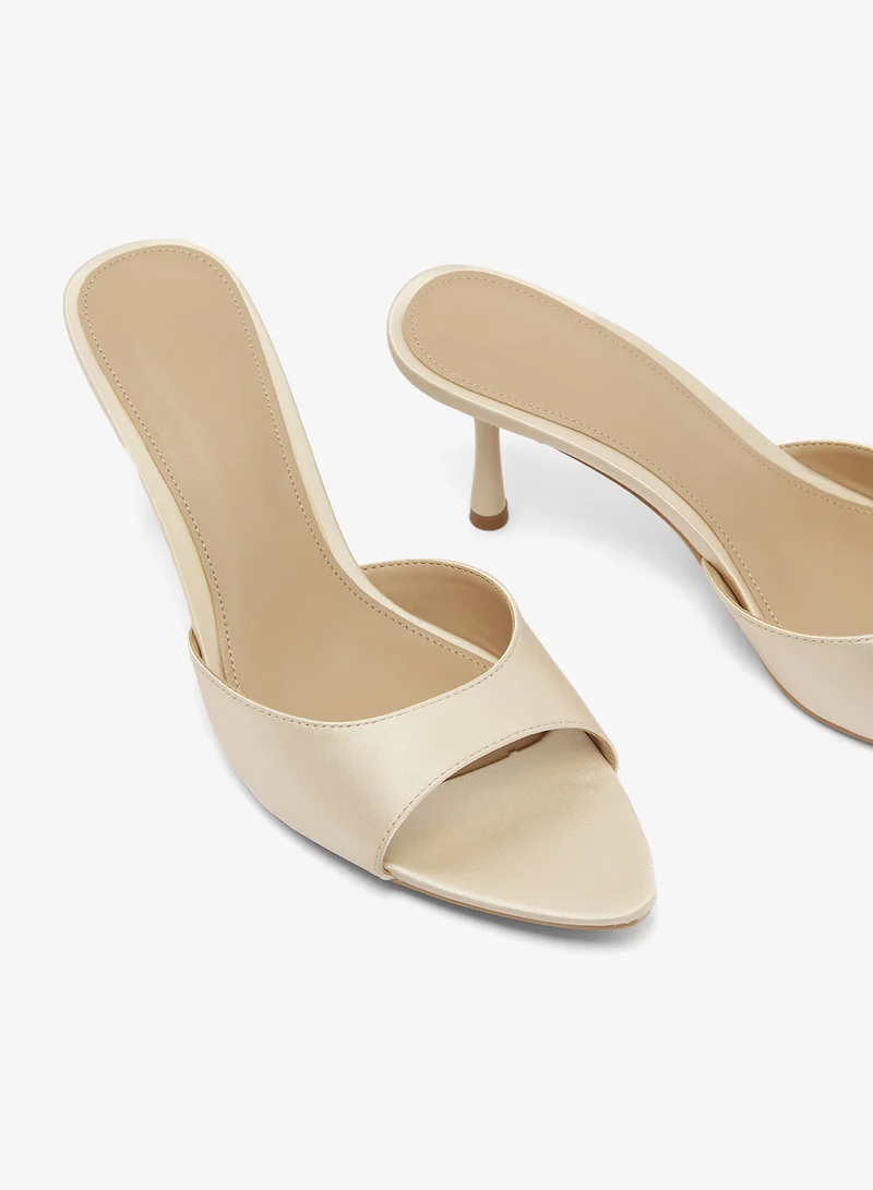 Ella White Satin Classic Mid Heels for Women | Best Price UAE
