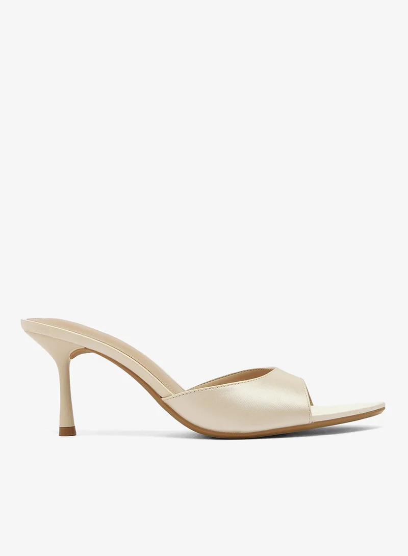 Ella White Satin Classic Mid Heels for Women | Best Price UAE