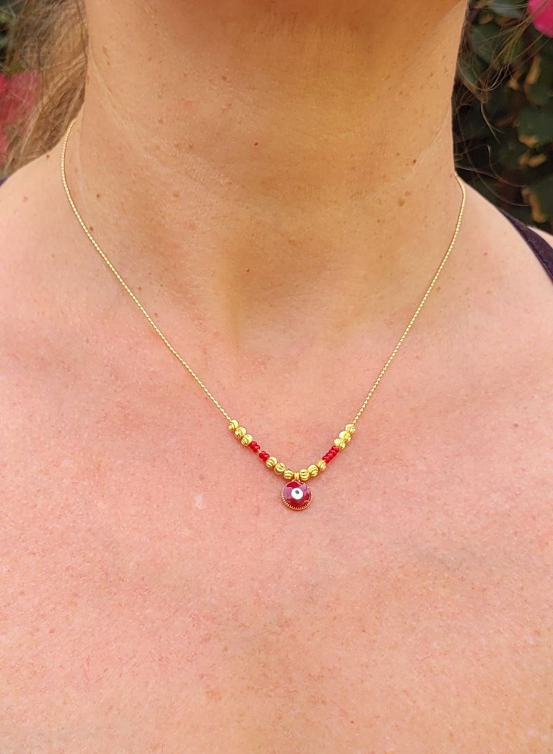 Alwan Gold Plated Evil Eye Necklace - Image 3