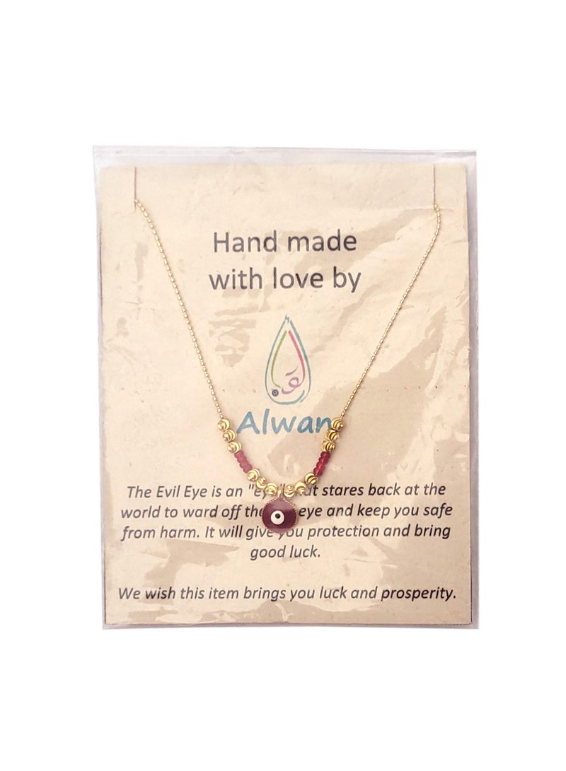 Alwan Gold Plated Evil Eye Necklace - Image 4