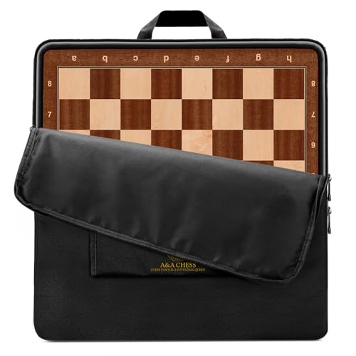 a&a AA 2125 Professional Wooden Tournament Chess BoardMahogany  Maple Inlaid  225 Squares wNotation - Image 1