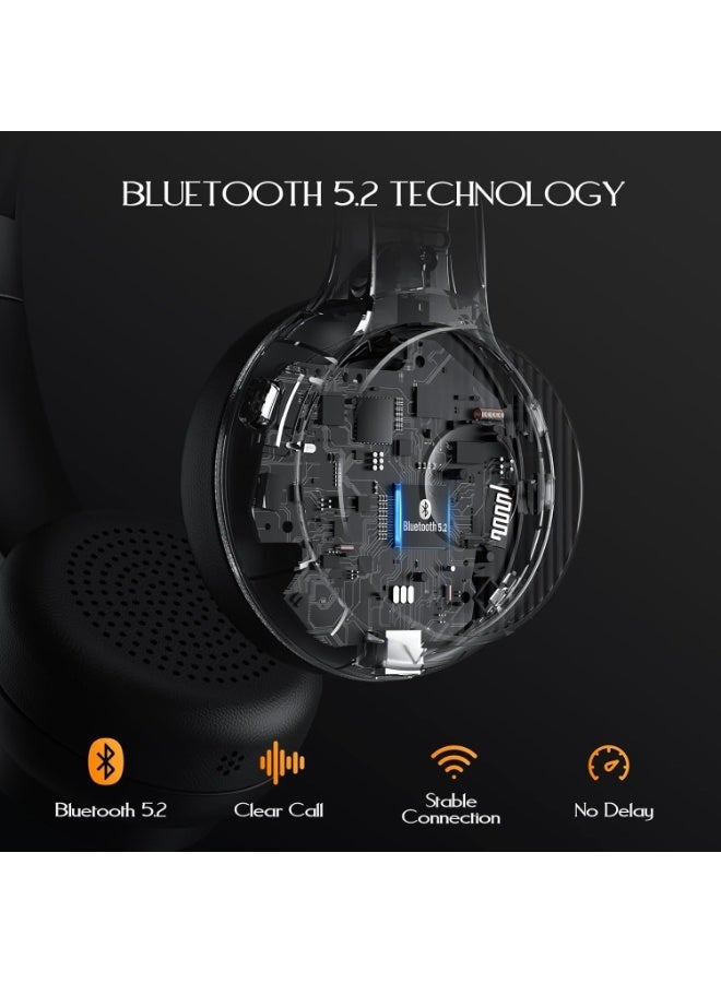 EKSA H16 Wireless Headset with Microphone Noise Cancelling, Bluetooth Headset V5.2 with USB Dongle, Up to 55 Hours & 15 Meter Range Laptop Headset for PC/Computer/Skype/Zoom/Teams/Office/Phone - Image 4