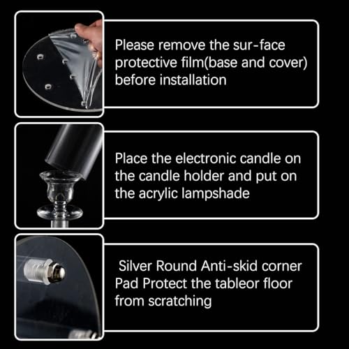 VINCIGANT 4 Sets 10 Arms Acrylic Candelabra Wedding Centerpiece,33.7Inches Floor Clear Candlesticks Holder with Acrylic Shade for Baby Shower Event Dinner Party Decoration(Fit 0.8Led Candles) - Image 5