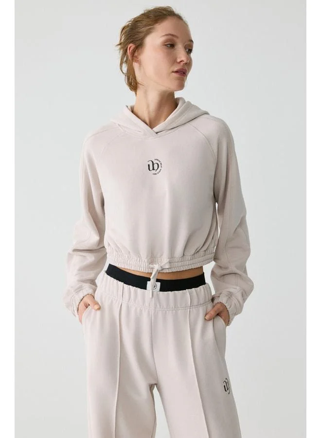Urban Beat KATHRINE Women's Hooded Stone-Colored Sweatshirt