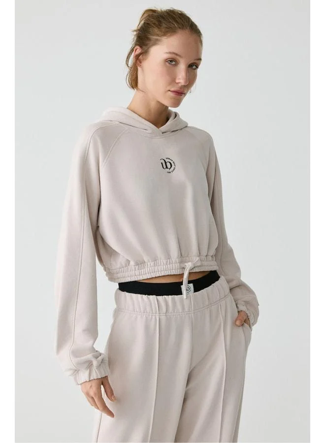 Urban Beat KATHRINE Women's Hooded Stone-Colored Sweatshirt