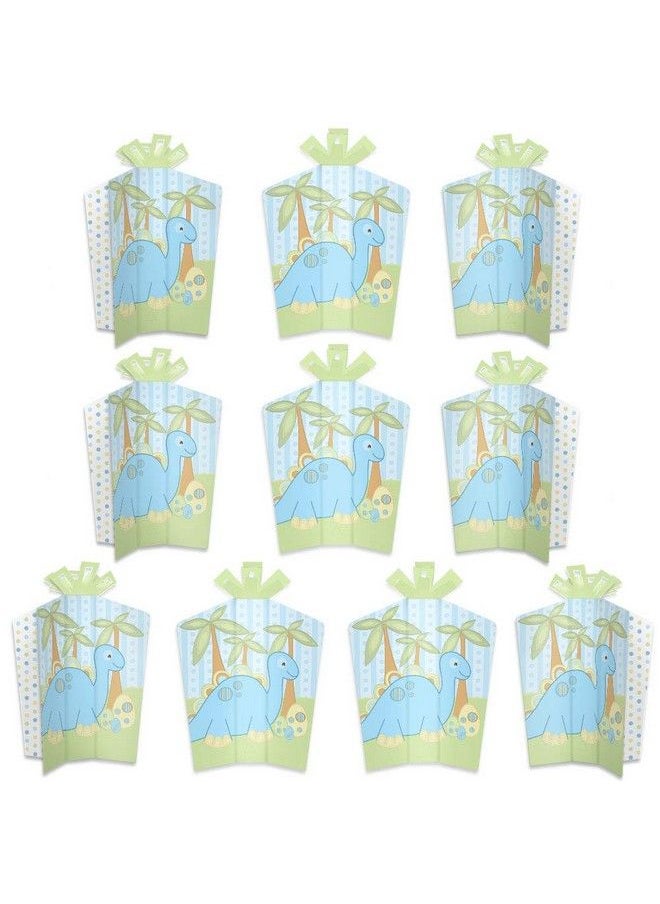 Big Dot of Happiness Baby Boy Dinosaur Table Decorations Baby Shower Or Birthday Party Fold And Flare Centerpieces 10 Count  - Image 2