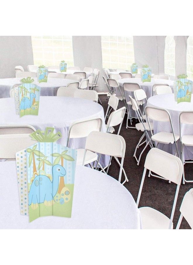 Big Dot of Happiness Baby Boy Dinosaur Table Decorations Baby Shower Or Birthday Party Fold And Flare Centerpieces 10 Count  - Image 5