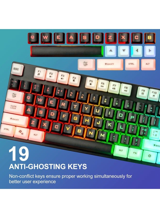 CHONCHOW Light Up Keyboard and Mouse Combo, Full Size RGB Gaming LED Keyboard and Rainbow Wired Gaming Mouse for PS4 PS5 Xbox One Computer Desktop PC Gamer Office - Image 5