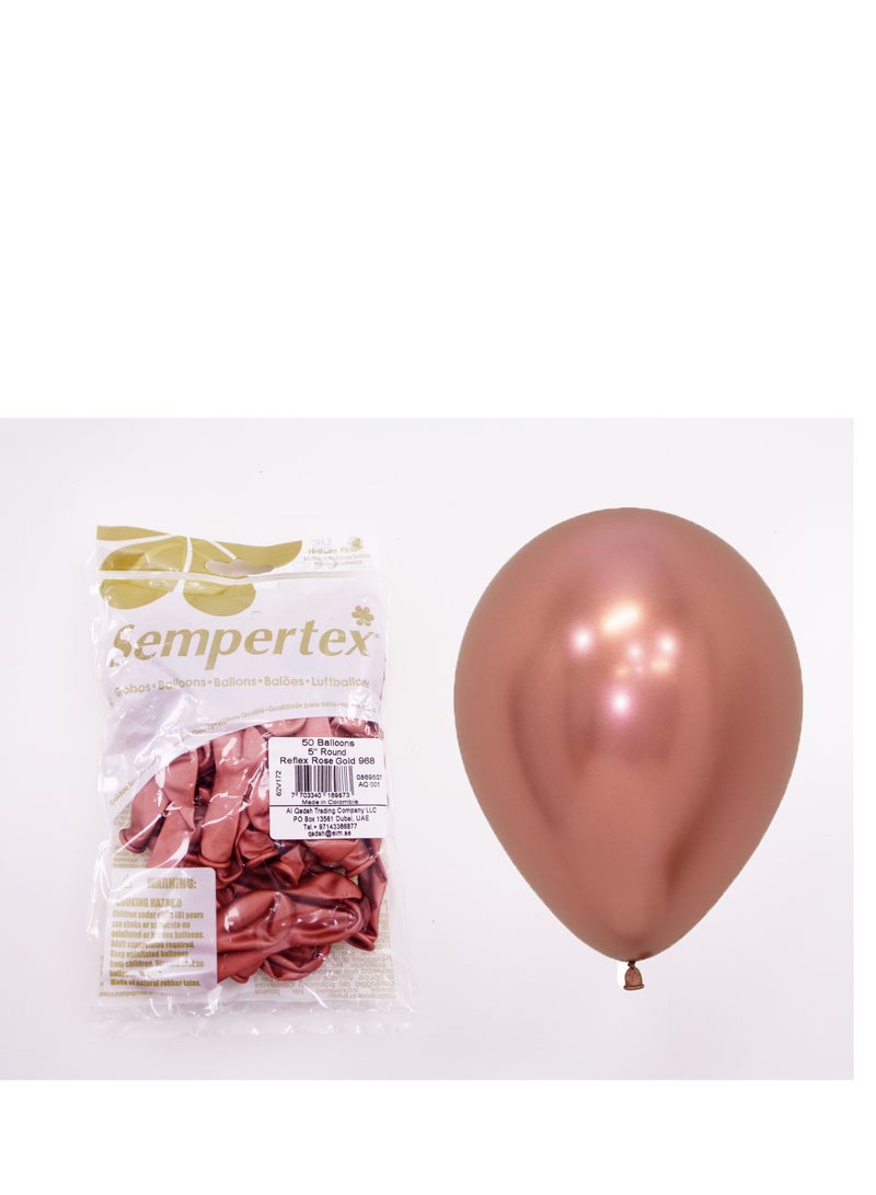 Sempertex Party Balloon 5in Reflex Rose Gold 50's - Image 3
