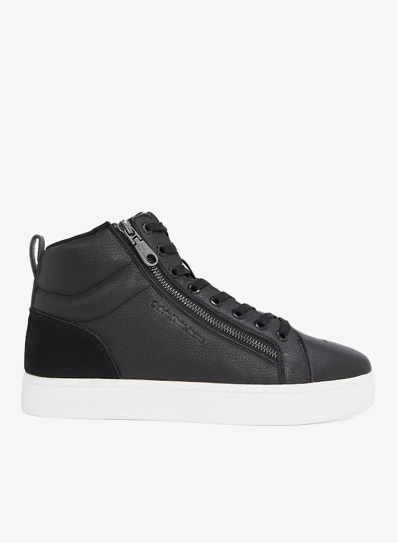 Calvin Klein Jeans Classic Cupsole Leather Zip Mid Trainers