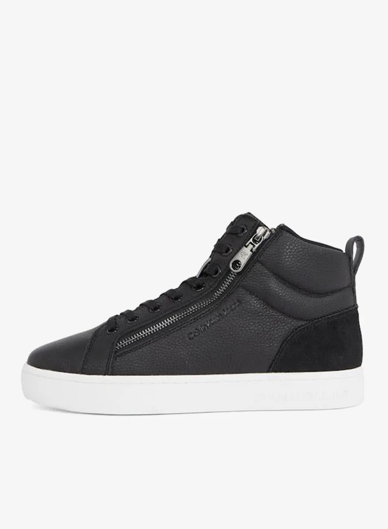 Calvin Klein Jeans Classic Cupsole Leather Zip Mid Trainers