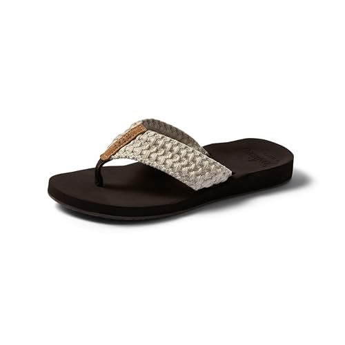 Reef Cushion Threads Womens Flip Flop, Ultra Soft Cushion Footbed, Arch Support, Vintage White, 8 - Image 1