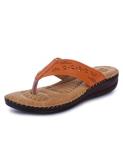 ORTHO JOY Women's Extra Soft Doctor Ortho Slippers/Flip-Flops [Brown]