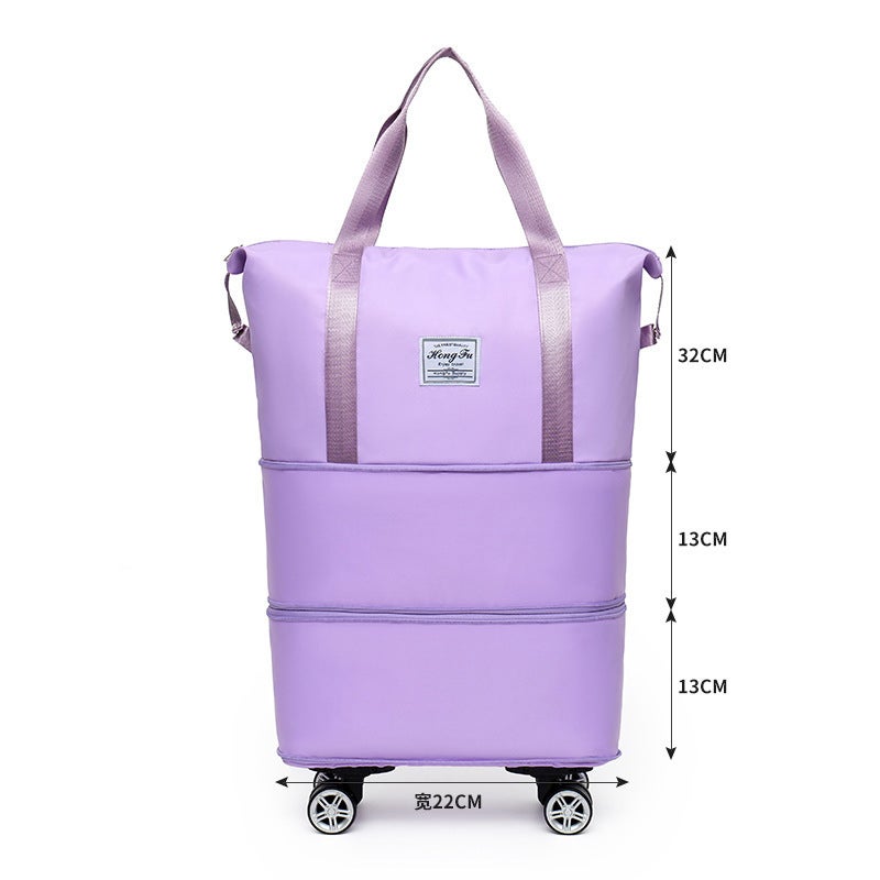 Travel Bag Large Capacity Universal Wheel Student Business Trip Maternity Storage Bag Waterproof Suitcase Light purple with wheels
