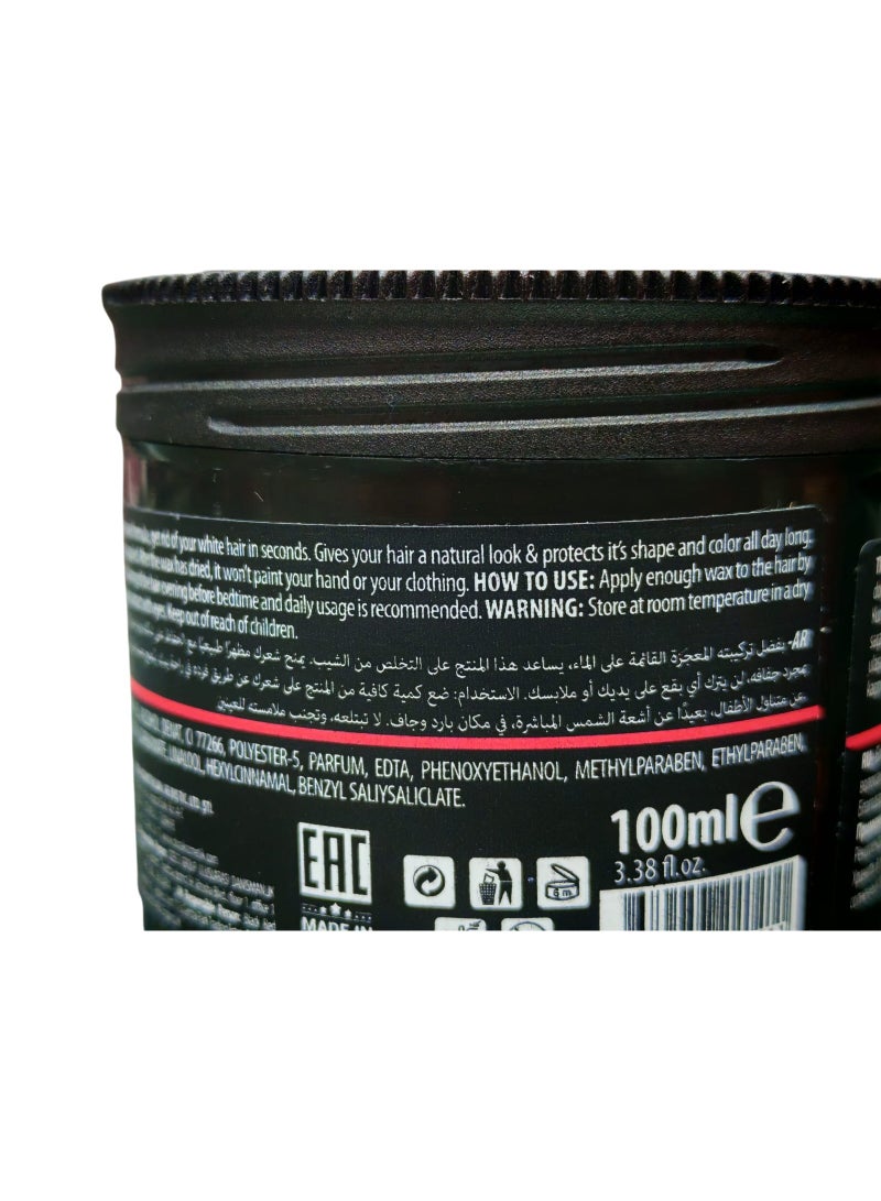 Black Red Magic Hair Styling and Coloring Wax, Temporary Black Color, Instant Hold and Styling, 100ml - Image 3