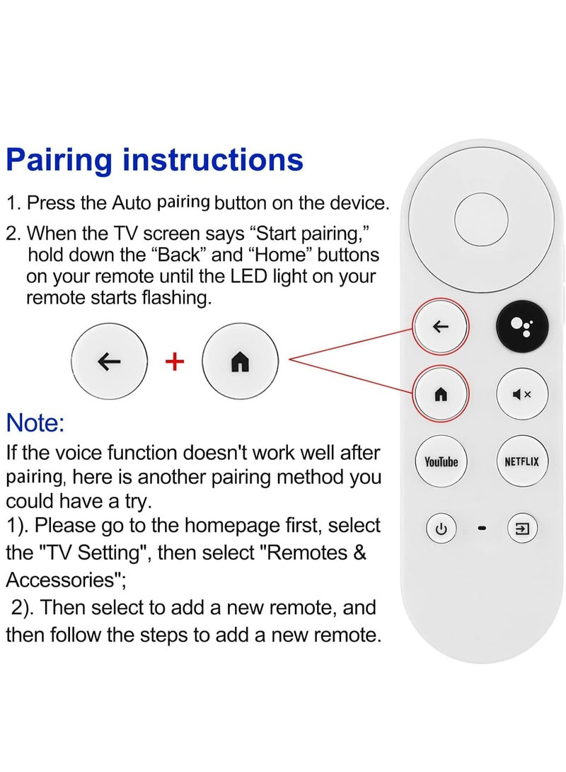 ELTRAZONE Universal Replacement Remote Control for Google Chromecast with Google TV (4K) - Voice Search Enabled (RC-BT1846-V1) - Image 3