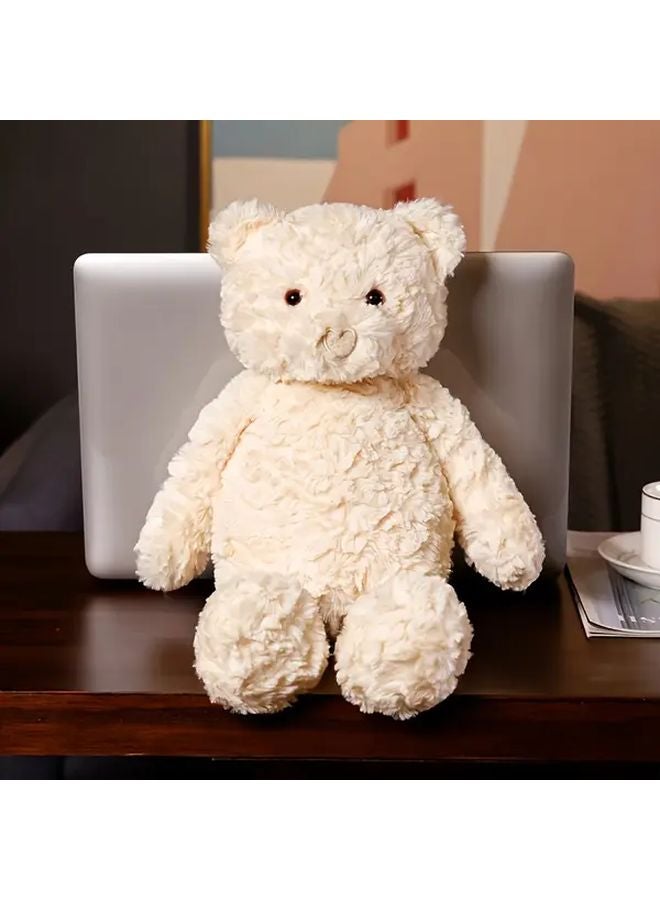 Large Adorable White Heart Bear Plush Toy Brown Eyes Soft Polyester Stuffed Animal Home Decor Gift - Image 2