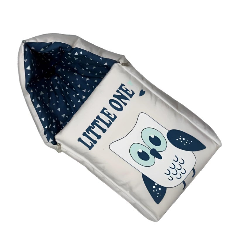 RUMPES 3-in-1 Sleeping Bag & Carry Nest | Soft Cotton Bedding for Newborns (0-6 Months) | Lightweight, Travel-Friendly & Comfortable Bassinet for Co-Sleeping | Skin-Friendly (Blue Little ONE) - Image 3