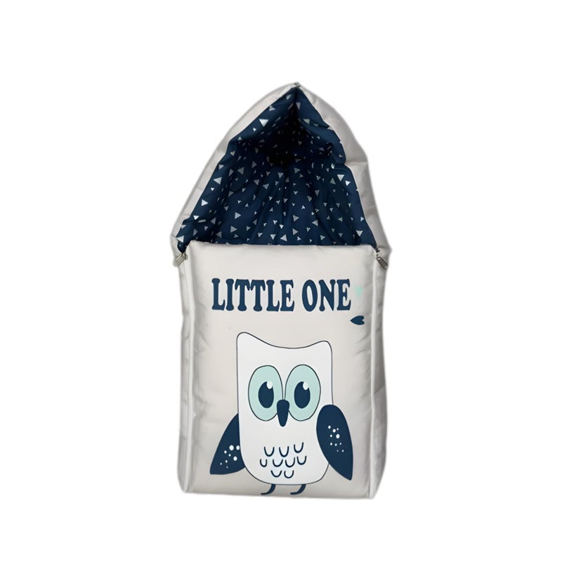 RUMPES 3-in-1 Sleeping Bag & Carry Nest | Soft Cotton Bedding for Newborns (0-6 Months) | Lightweight, Travel-Friendly & Comfortable Bassinet for Co-Sleeping | Skin-Friendly (Blue Little ONE) - Image 1